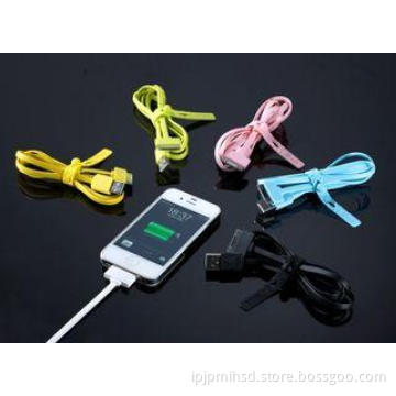 TPE FLAT Noodle 30 Pin IPhone USB Charger Cable White For I